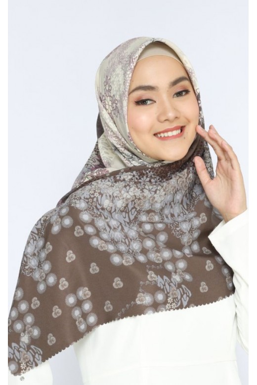 Hijab Segi Empat Ultimate Silk Lasercut Jasmine Brown
